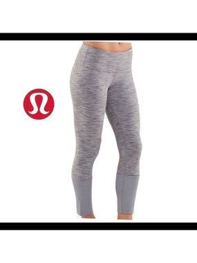Lululemon heathered gray special edition Wunder under Long cuff leggings size 4